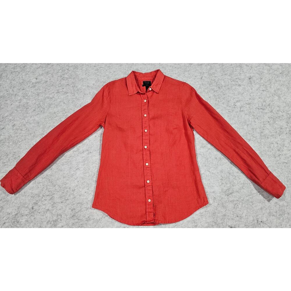 BAIRD McNUTT 100%  Irish Linen Blouse, Perfect, For J Crew, Womens Sz 2